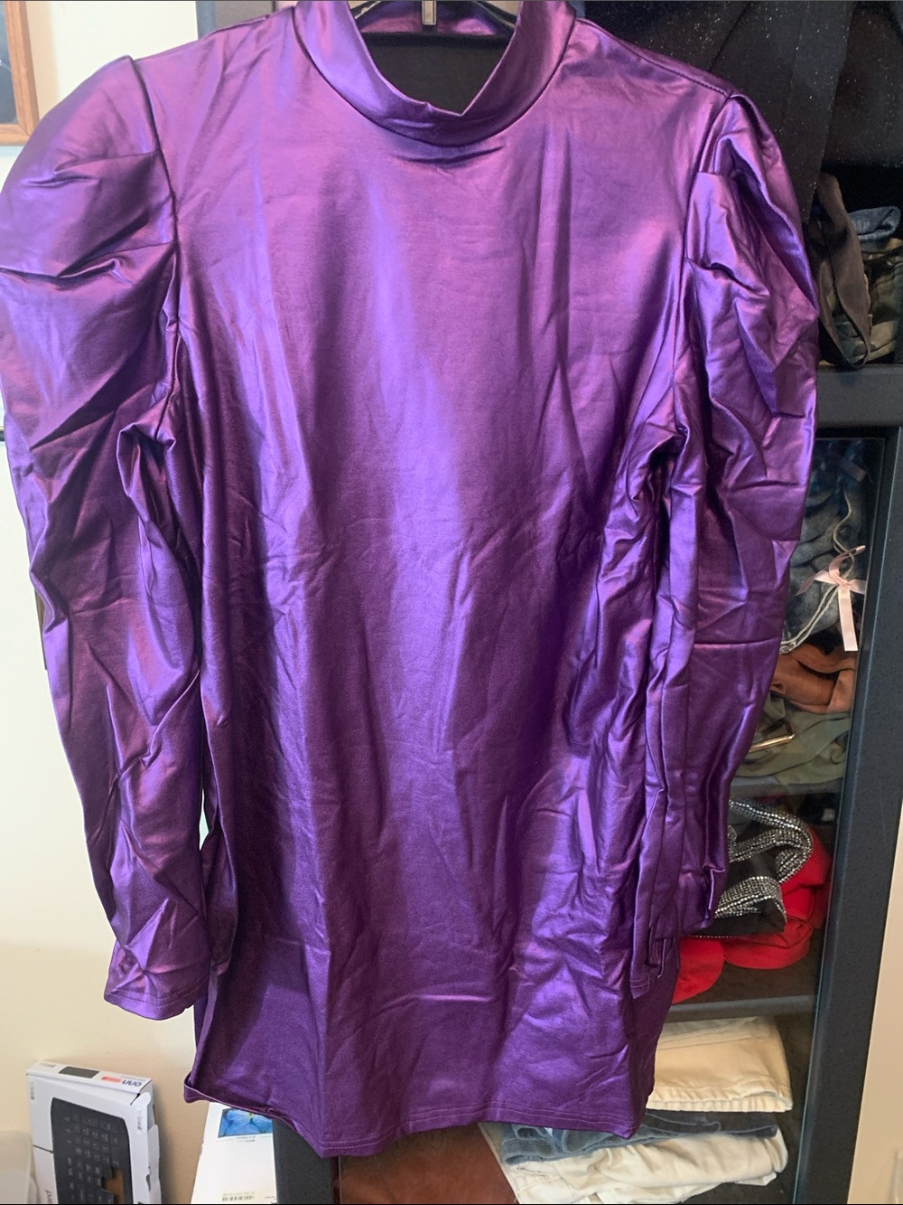 💜💜Metallic XXL Purple Mock Neck Long Sleeve Top💜💜